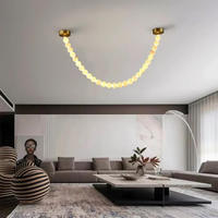 Nouvelle Lampe Suspendue Créative en Pierre Naturelle Albâtre, Style Boule, pour Salon et Hall d'Entrée, Lustre Collier en Albâtre Perlé