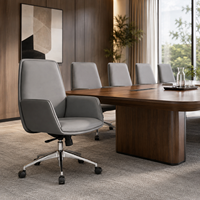 Chaise de bureau moderne pour manager, dossier haut, pivotante, avec accoudoirs intégrés, fournisseur de mobilier de bureau