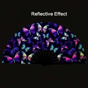 Éventail pliant réfléchissant UV en forme de champignons, grand format, en PVC transparent, personnalisable avec logo imprimé, vente en gros - Product Image 2