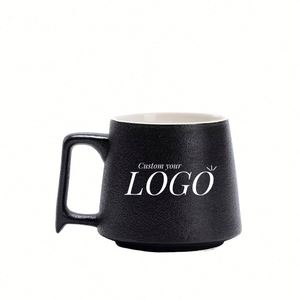 New Eco Porcelain Black 3A <b>Ceramic</b> Coffee <b>Mug</b> Custom Logo <b>Handmade</b> 350ml for Welcome Gifts Drinkware - Product Image 1