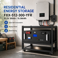Batería de Almacenamiento de Energía LiFePO4 Fuxile de 51.2V 300Ah 15.36kWh, Montable en Rack, IP21, 6000 Ciclos de Vida Útil, 10-20kW, Almacenamiento Múltiple