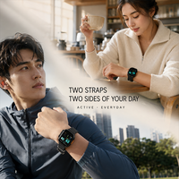 Ensemble de montre connectée Xtauri RM39 avec écouteurs TWS, appels Bluetooth, suivi de la fréquence cardiaque, moniteur d'activité physique, écouteurs, coffret cadeau