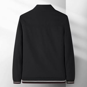 Standing Collar Fashionable <b>Top</b> <b>Coat</b> Men's Jacket Trendy Clothing Zipper Closure Casual Young and Middle-Aged People Men's <b>Coats</b> - Product Image 3