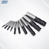 Fraise à queue plate en carbure personnalisable, 2 ou 4 dents, diamètres 3mm, 6mm, 8mm, 10mm, directement de l'usine ZHY