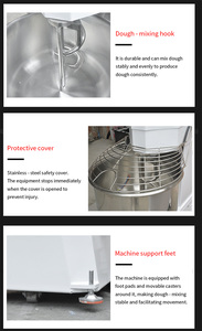 Máy trộn bột nhào thương mại 75kg 100kg 125kg 150kg có thể tùy chỉnh, máy trộn bột mì làm bánh mì công suất lớn, máy trộn xoắn ốc dùng cho tiệm bánh - Product Image 6