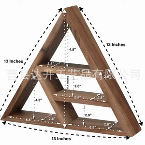 Wooden Triangular <b>Shelf</b> Multi Layer <b>Wall</b> <b>Mounted</b> Storage Rack For Home Decor Organization - Product Image 4