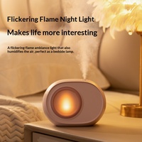 Nouvel humidificateur transfrontalier rechargeable à double pulvérisation, effet flamme dynamique, alimenté par USB, type brume, capacité 0,5L, pour la maison