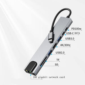 Chất lượng cao 8 trong 1 Type-<span class=keywords><strong>C</strong></span> HUB Multiport Dock trạm với 4K HDTV USB3.0 RJ45 sdtf <span class=keywords><strong>USB</strong></span>-<span class=keywords><strong>C</strong></span> PD Sạ<span class=keywords><strong>c</strong></span> Adapter 8 <span class=keywords><strong>c</strong></span>ổng <span class=keywords><strong>USB</strong></span> <span class=keywords><strong>C</strong></span> HUB - Product Image 6