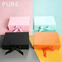 Boîte de rangement cadeau personnalisée pour le commerce extérieur, en MDF, avec fermeture magnétique, design créatif à fenêtre, quatre couleurs