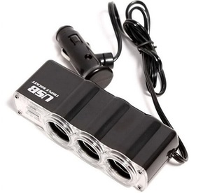 DC12/24v迷你手机车载充电器5V 1A <span class=keywords><strong>USB</strong></span>汽车配件点烟器3路适配器制造3插座OTP - Product Image 3