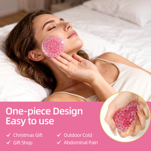 Compresse de gel chaud/froid réutilisable de forme personnalisée, coussin de glace rond pour soulagement de la douleur, thérapie physique portable, 10x10cm, 70g de billes de gel - Product Image 4