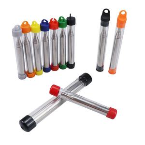 2024 Camping bolsillo fuelle 9,3 cm tubo herramienta de fuego al aire libre tubo de soplado de acero inoxidable tubo de soplado retráctil - Product Image 1