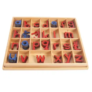 Montessori Crafts A-Z Wooden Symbols Alphabet Letters With Wooden Box Set Educational Montessori Toys