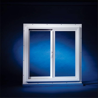 Fenêtres coulissantes en aluminium extérieures modernes de haute qualité, profil 2,0 mm, horizontales, en acier inoxydable, pour utilisation en cuisine d'hôtel, résistantes à la chaleur
