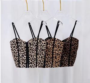 Comodo7 señoras mujeres Superior Casual fiesta Crop corto prendas de vestir de alta calidad estampado de leopardo Bustier corsé sujetador Top dulce - Product Image 3
