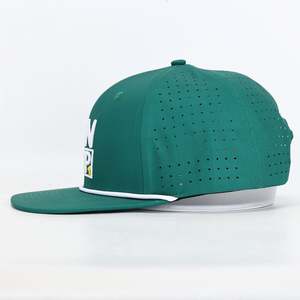 หมวกกีฬา6แผงสำหรับทุกเพศหมวก100% โพลีเอสเตอร์กันน้ำปักลาย3D รูเลเซอร์คุณลักษณะทั่วไปของเนื้อผ้า - Product Image 3