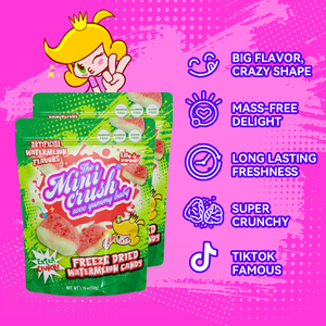 Bonbons de pastèque lyophilisés MiniCrush - Croustillants, sachet refermable, collation sans dégâts pour les fêtes, <span class=keywords><strong>le</strong></span> camping et <span class=keywords><strong>le</strong></span> bureau - Product Image 3