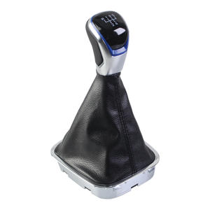 Poignée de levier de vitesse en cuir pour voiture, 5 vitesses, 6 vitesses, ergonomique, compatible Volkswagen - Product Image 1