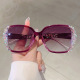 Nouvelles Lunettes de Soleil de Luxe 2026 pour Femme, Monture Surdimensionnée Tendance, Ornées de Strass et Diamants, Qualité Supérieure