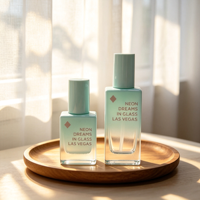 Flacon pompe vide élégant en verre pour fond de teint, surface lisse, rechargeable, solution d'emballage pour marques de beauté