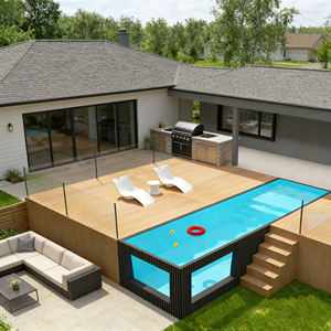 Piscina de Fibra de Vidrio Portátil y Duradera, Apta para Familias, con Azulejos de Porcelana, al Mejor Precio, Herramientas y Accesorios - Product Image 6