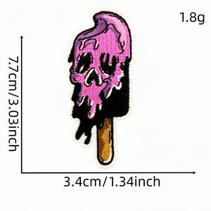 Nuevas Botas Góticas de Fieltro Rosa Oscuro con Calaveras Bordadas en 3D y Parches de Conejo para Accesorios de Ropa - Product Image 6