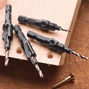 4pc HSS hexagonale vis guide tête fraisée <span class=keywords><strong>perceuse</strong></span> avec vis à bois de forage - Product Image 5