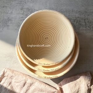 Banneton de Calidad Premium Hecho a Mano para Hornear Pan de Levadura, Cesta Ovalada de Ratán para Fermentación con Funda de Lino Lavable - Product Image 1