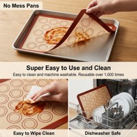 Tapis de cuisson en silicone platine de qualité alimentaire, sur mesure en usine, 300*400*0.7mm, avec marquage de cercles pour biscuits, résistant à la chaleur, pour étaler la pâte