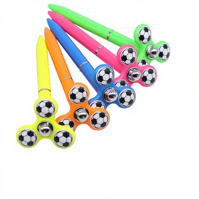 Manufacturers Cross-Border Hot-Selling New Three-Leaf Rotating Decompression Candy-Colored Fingertip Stationery Pen