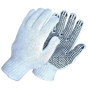 Guantes de punto de algodón antideslizantes de bajo precio Guantes DE TRABAJO punteados de poliéster Pvc Guantes de seguridad para construcción para hombres - Product Image 5