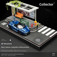 Ensemble de diorama miniature de arrêt de bus à l'échelle 1:64 pour assortiments de vente en ligne