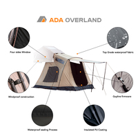 Tente de camping professionnelle imperméable, grande capacité, espace familial supplémentaire, tente de glamping extérieure avec auvent avant extensible