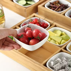 Caja de Madera para Frutos Secos, Caja de Almacenamiento de Madera con Rejilla, Caja de Bambú para Frutos Secos Dividida en 9 Compartimentos, Caja de Almacenamiento de Madera - Product Image 4