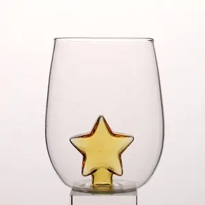 Vente directe d'usine Gold Star fait à la main 450ml verre à vin tasse/eau potable tasse/vin tasse verre pour chaîne magasins Distribution