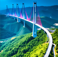 Puente de Estructura de Acero Multiusos, Arco de Celosía Moderno Personalizado para Ferrocarril, Carretera y Pasarela