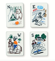 Set Mahjong Bertema Panda Kartun, Ubin Akrilik Putih Modern dengan Bunga Bambu dan Joker, Ubin Permainan Portabel Berukir