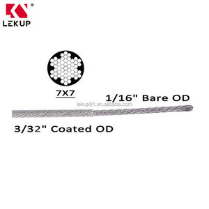 Câble de guidage lumineux extérieur 7x7 en acier recouvert de vinyle, kit de <span class=keywords><strong>suspension</strong></span> pour guirlande lumineuse en câble d'acier inoxydable - Product Image 2