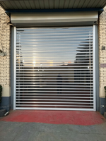Porte à enrouleur en aluminium moderne, durable, imperméable, à bande droite, avec cristal, sur mesure, garantie 3 ans