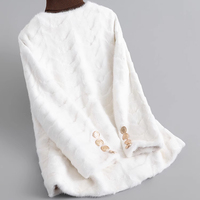 2025 Wintermode Damen Freizeitoberbekleidung 100% Nerzpelzmantel mit V-Ausschnitt Kurze Jacke Gestricktes Polyesterfutter Roh