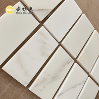 Goodluck Brique Naturel Calacatta Ambre Marbre Pierre Coupe à la Taille Marbre Poli Carrelage de Métro pour Mur Plancher Décoration de Luxe