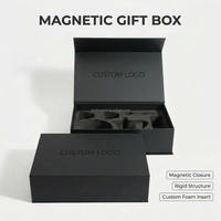 Boîte rigide de luxe noire mate épaisse personnalisée avec insert en EVA pour emballage cadeau de pots, service à thé en céramique, machine à café
