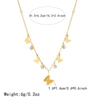 Pendentif Papillon Éthéré, Breloque Chaîne Irrégulière, Collier Élégant Plaqué Or, Magnifique Bijou pour Femme, Vente en Gros TGXL14889