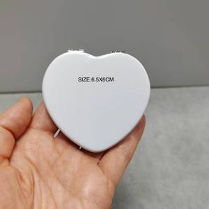 Hot Selling Double-Sided Portable Makeup <strong>Mirror</strong> PU Leather Small Heart Shape Pocket <strong>Mirror</strong> in Pink <strong>White</strong> - Product Image 3