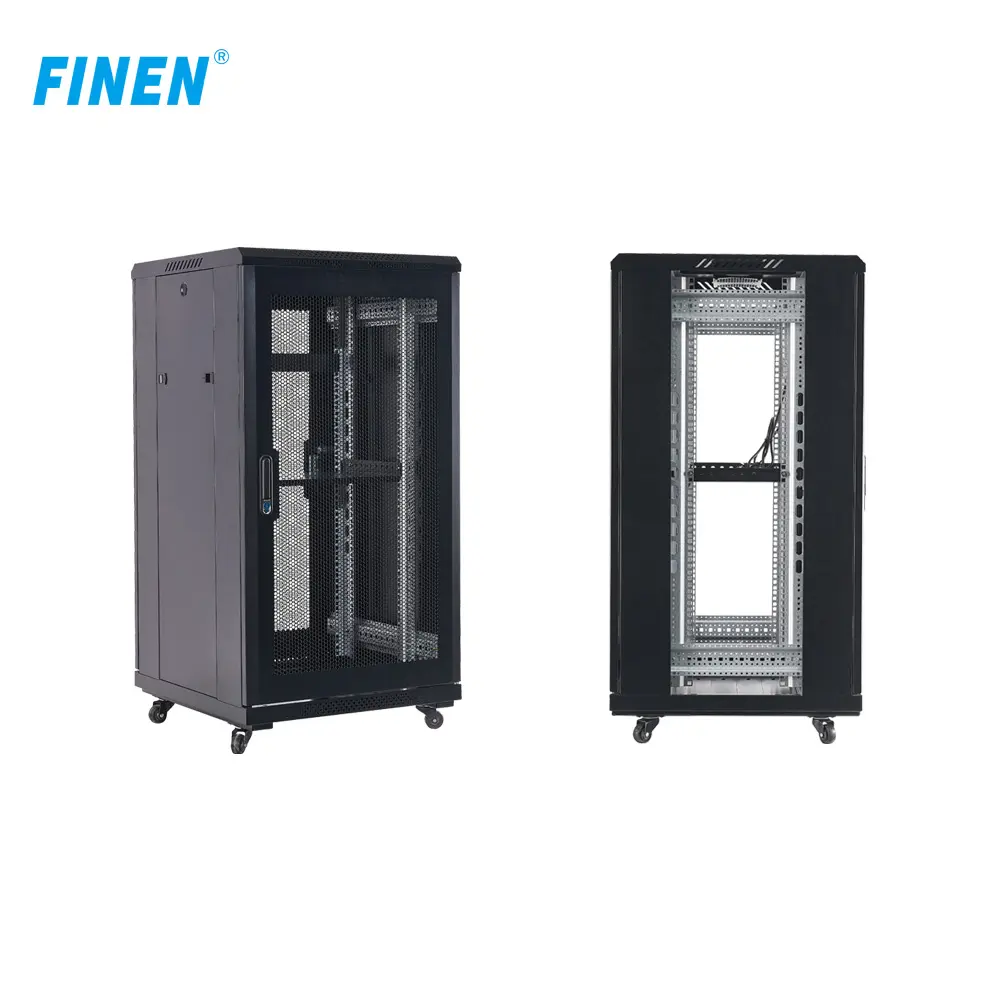 600*800*22U PDU Fan 22U Switches Routers DVR Telecom Toughened Glass Door Server Metal Network Cabinet Rack Enclosure