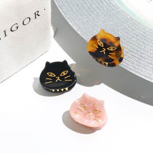 Mignon mini clip à <span class=keywords><strong>cheveux</strong></span> en forme de visage de chat noir pour femmes, pince à <span class=keywords><strong>cheveux</strong></span> pour enfants, accessoires pour <span class=keywords><strong>cheveux</strong></span>, acétate dégradable, petites pinces à <span class=keywords><strong>cheveux</strong></span> pour filles - Product Image 1