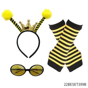 Kids Bumblebee Costume Set with Tutu Skirt Headband Arm & Leg Warmers Halloween Party Outfit - Product Image 6