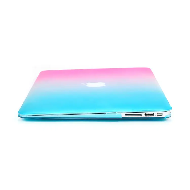 Custom shockproof portable plastic rainbow laptop cover for macbook air case leather for apple mac book air pro custom laptop ba