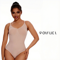 Échantillon Gratuit S-3XL Body Sculptant Gainant pour Femme, Effet Ventre Plat, Sans Couture, Sculptant, Respirant, en Nylon, Dos en U, Type String