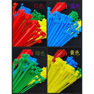 Cravate de couleur en nylon en plastique autobloquant 3*150mm Cravate fine rouge, jaune, verte et bleue - Product Image 3